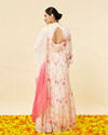 Mohey Women Rose Pink Floral Print Anarkal Suit