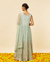 Mohey Women Sea Green Foiled Gold Print Anarkali Suit
