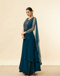 Mohey Women Teal Blue Embellished Empire Anarkali Suit