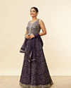 Mohey Women Grape Purple Embroidered Empire Line Anarkali Suit