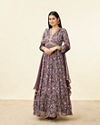 Mohey Women Jamun Purple Floral Print Anarkali Suit