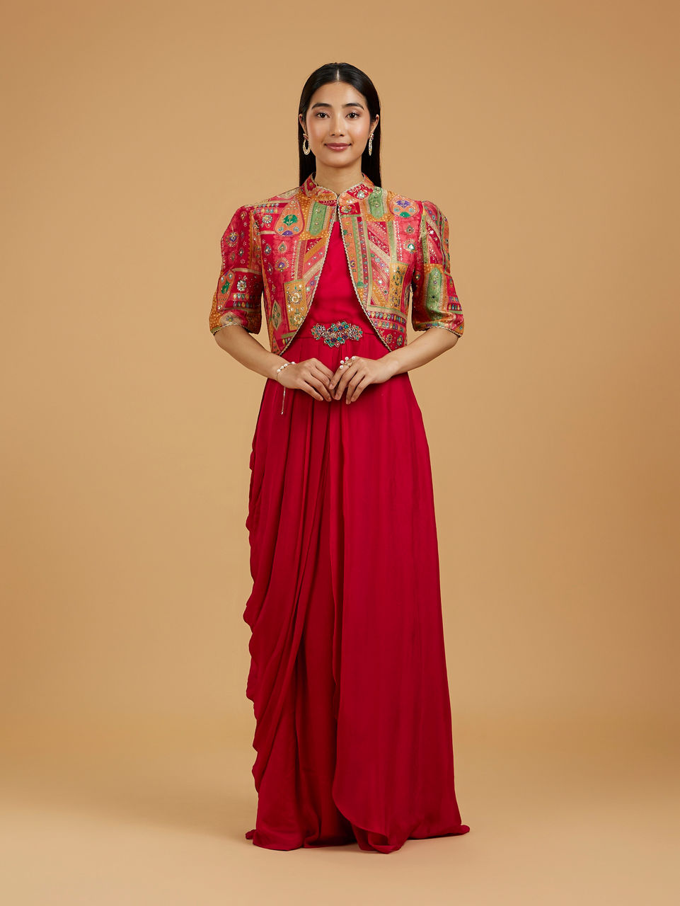 Mohey Women Red Radiance Indo Western