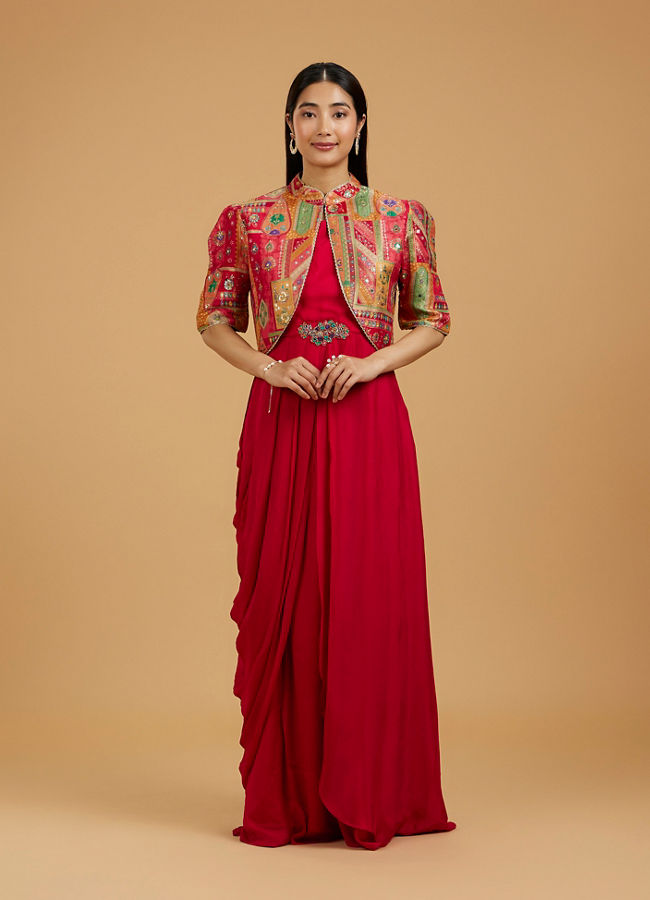 Mohey Women Red Radiance Indo Western