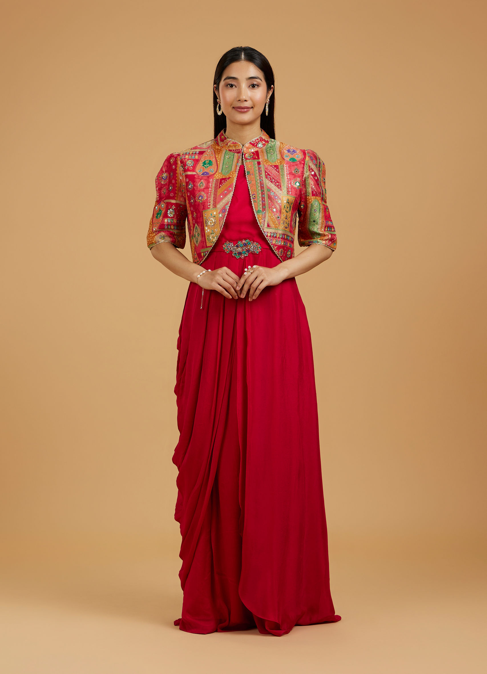 red indo western dress for women Red Indo Western Outfits