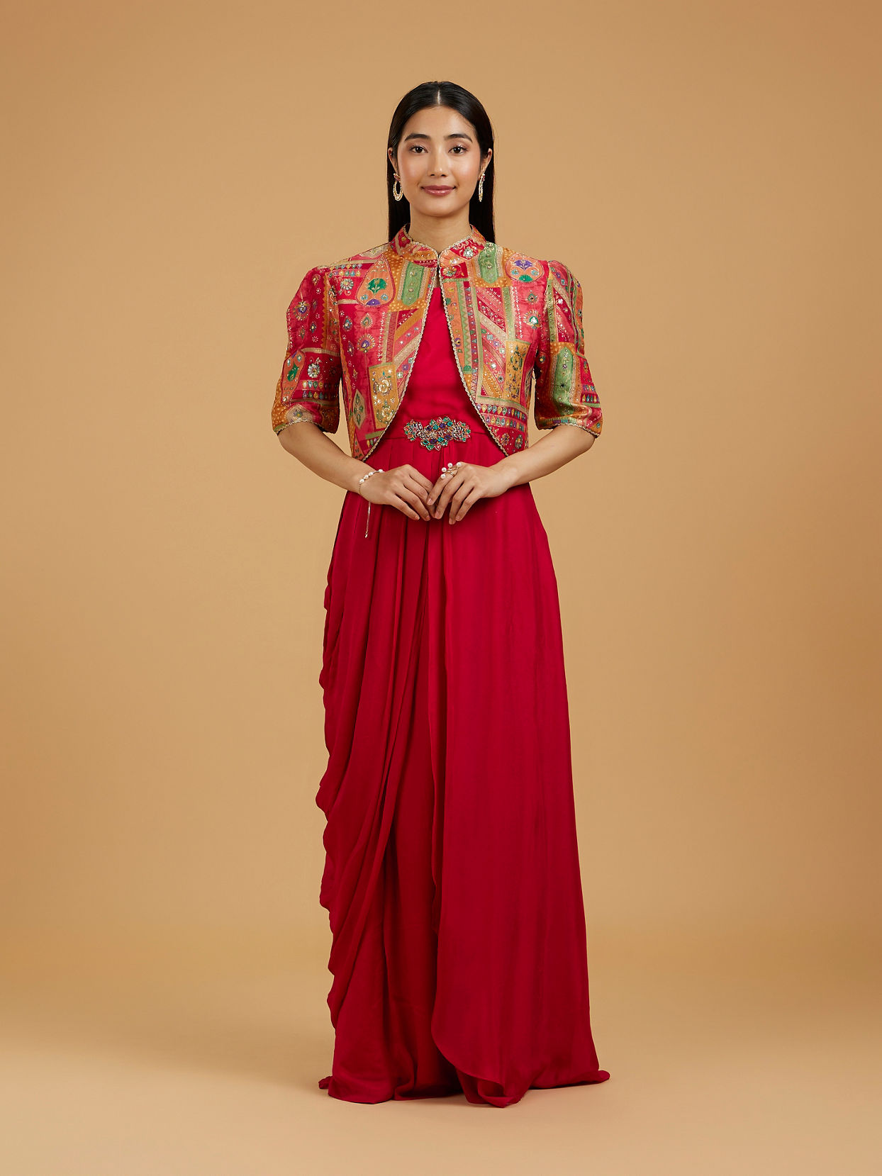 Mohey Women Red Radiance Indo Western