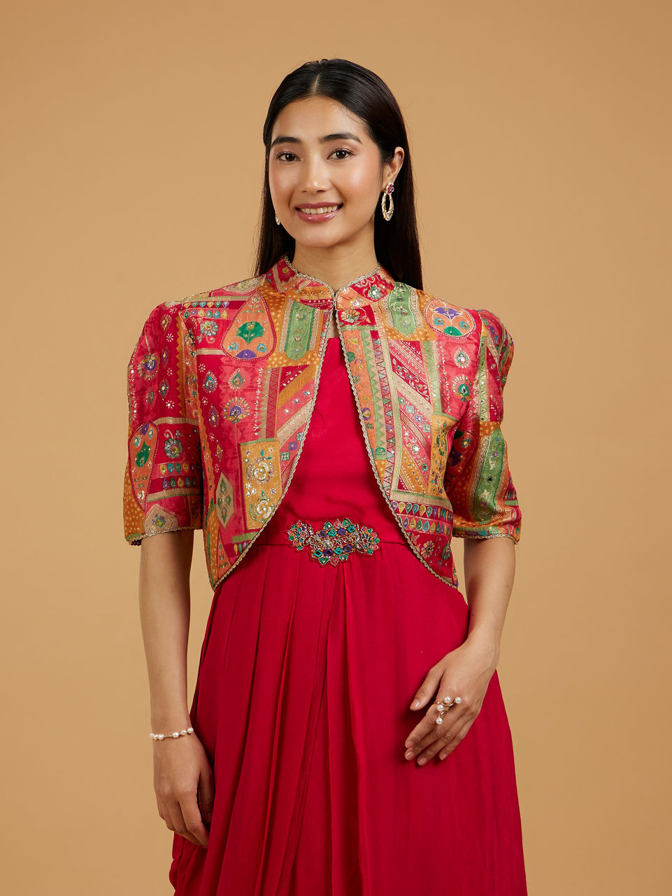 Mohey Women Red Radiance Indo Western