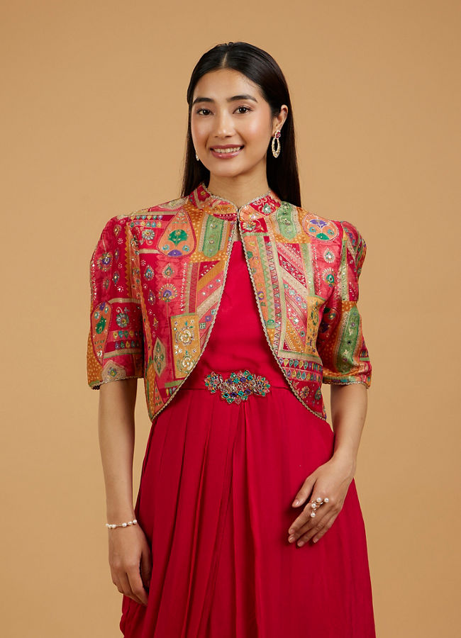 Mohey Women Red Radiance Indo Western