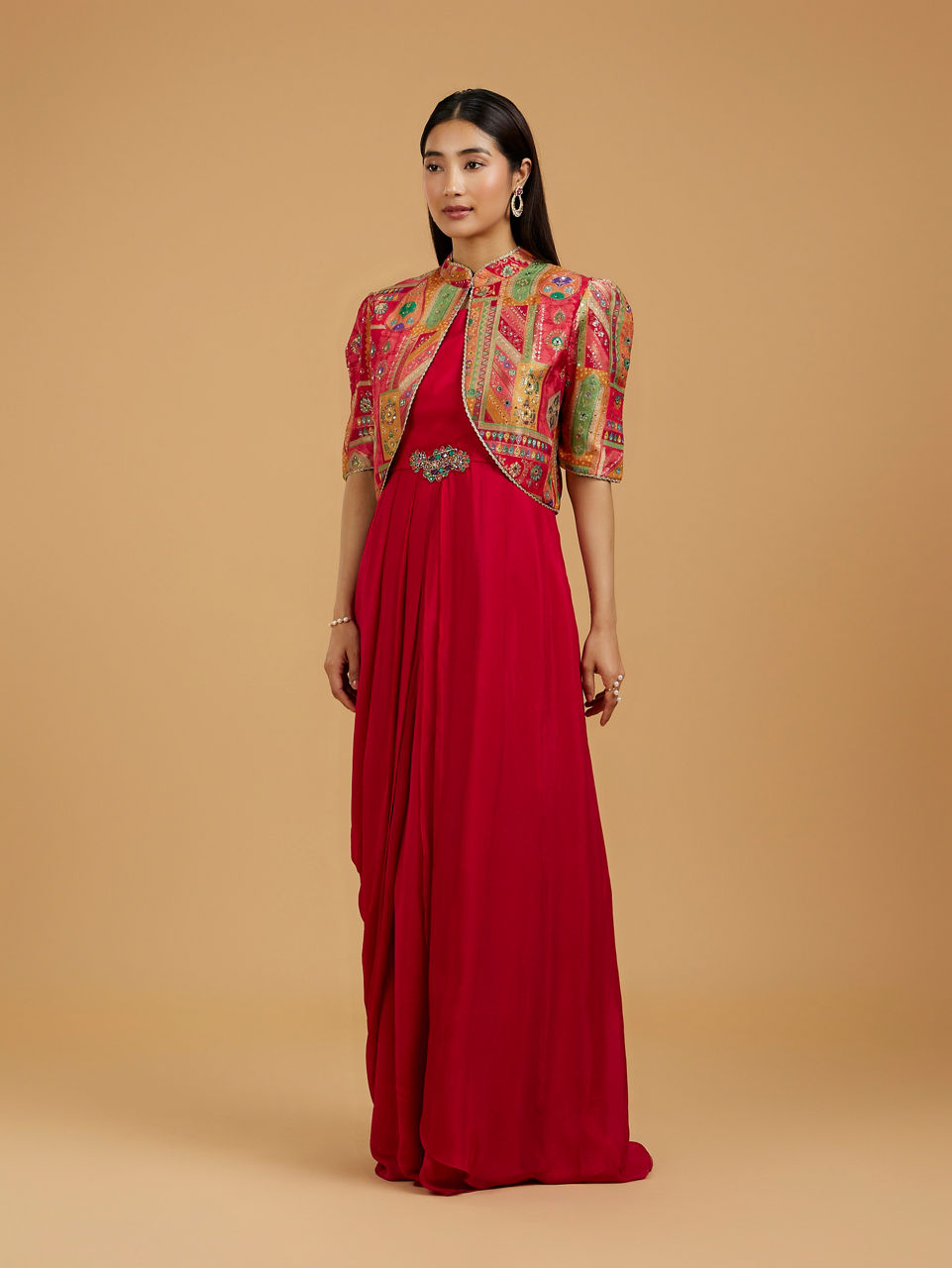 Mohey Women Red Radiance Indo Western