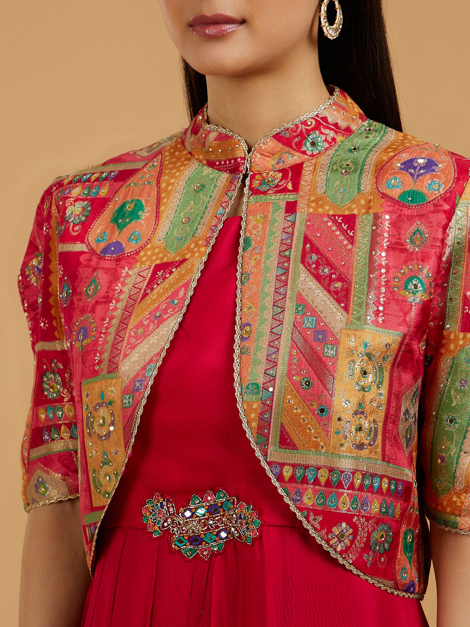 Mohey Women Red Radiance Indo Western