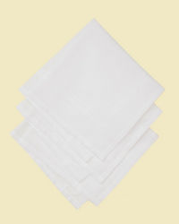 Manyavar Men Soft White Cotton Pack of 3 Handkerchief