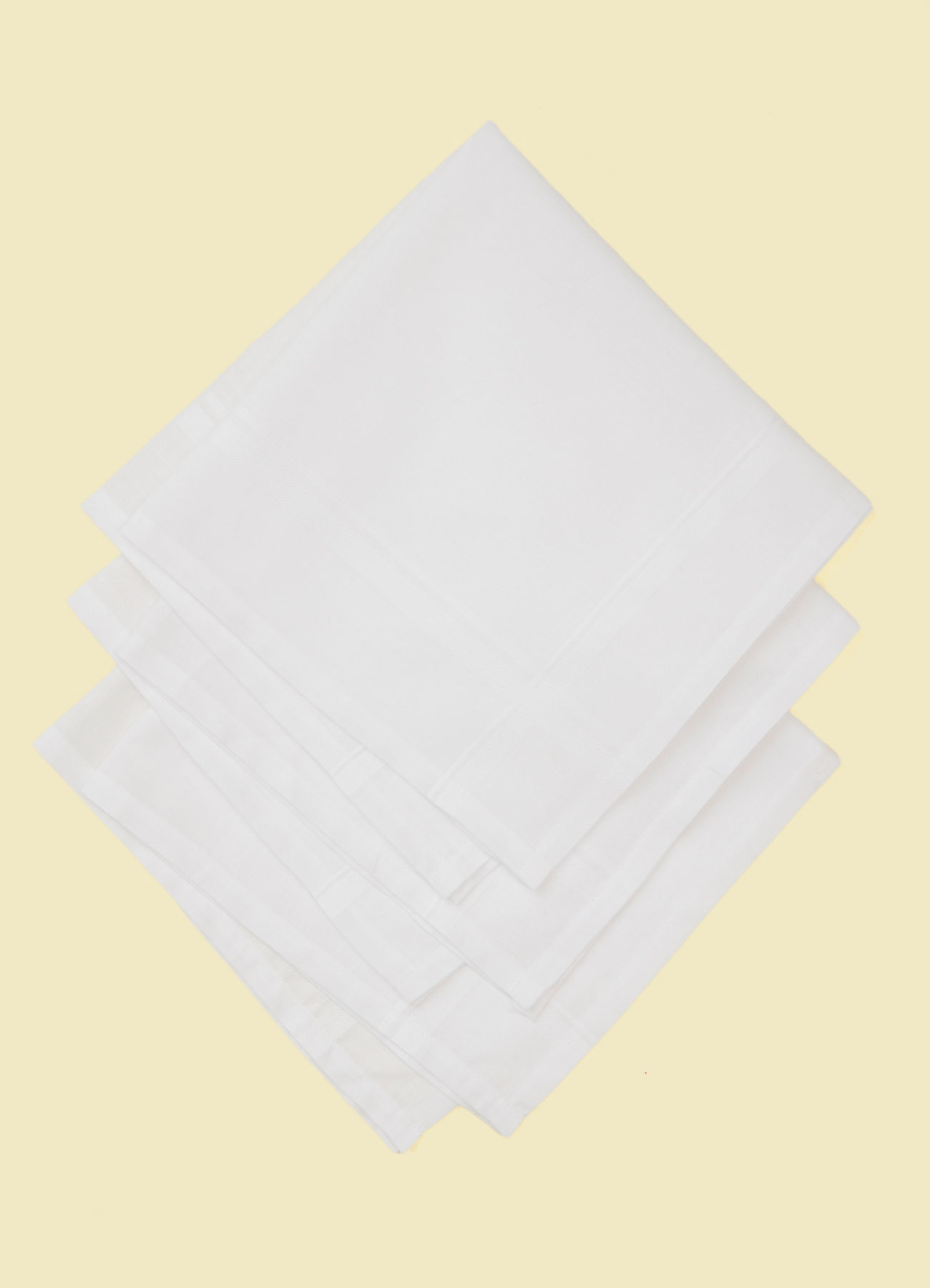 Manyavar Men Soft White Cotton Pack of 3 Handkerchief