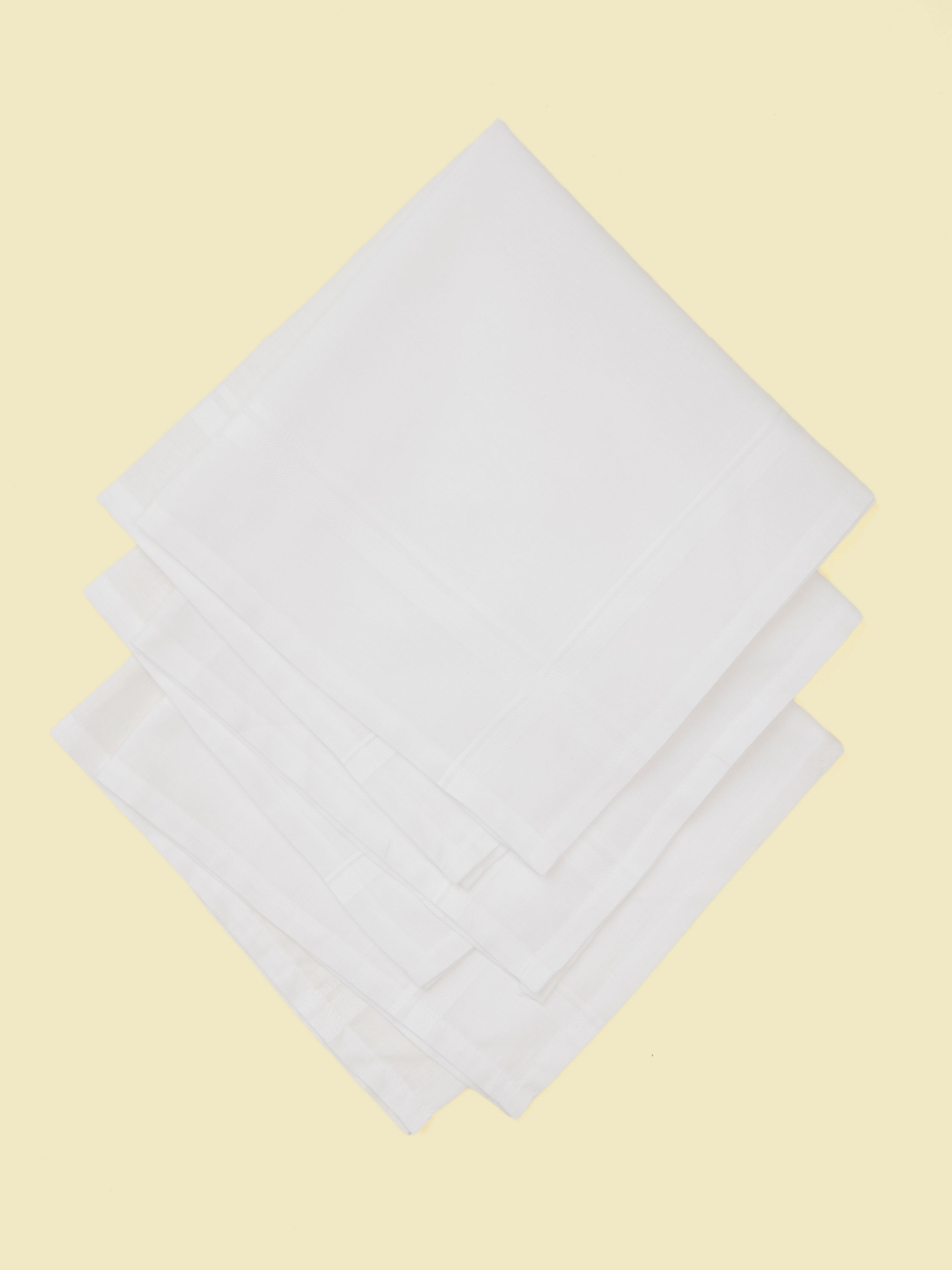 Manyavar Men Soft White Cotton Pack of 3 Handkerchief