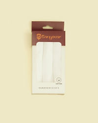 Manyavar Men Soft White Cotton Pack of 3 Handkerchief