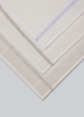 Manyavar Men White Cotton Pack of 3 Handkerchief
