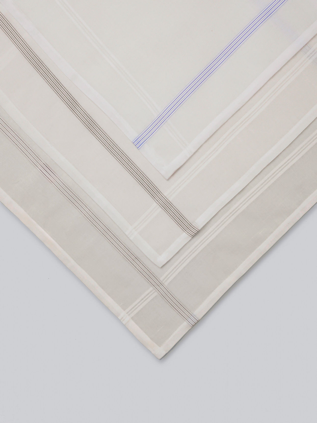 Manyavar Men White Cotton Pack of 3 Handkerchief