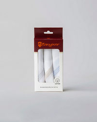 Manyavar Men White Cotton Pack of 3 Handkerchief