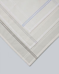 Manyavar Men Classic White Cotton Pack of 3 Handkerchief