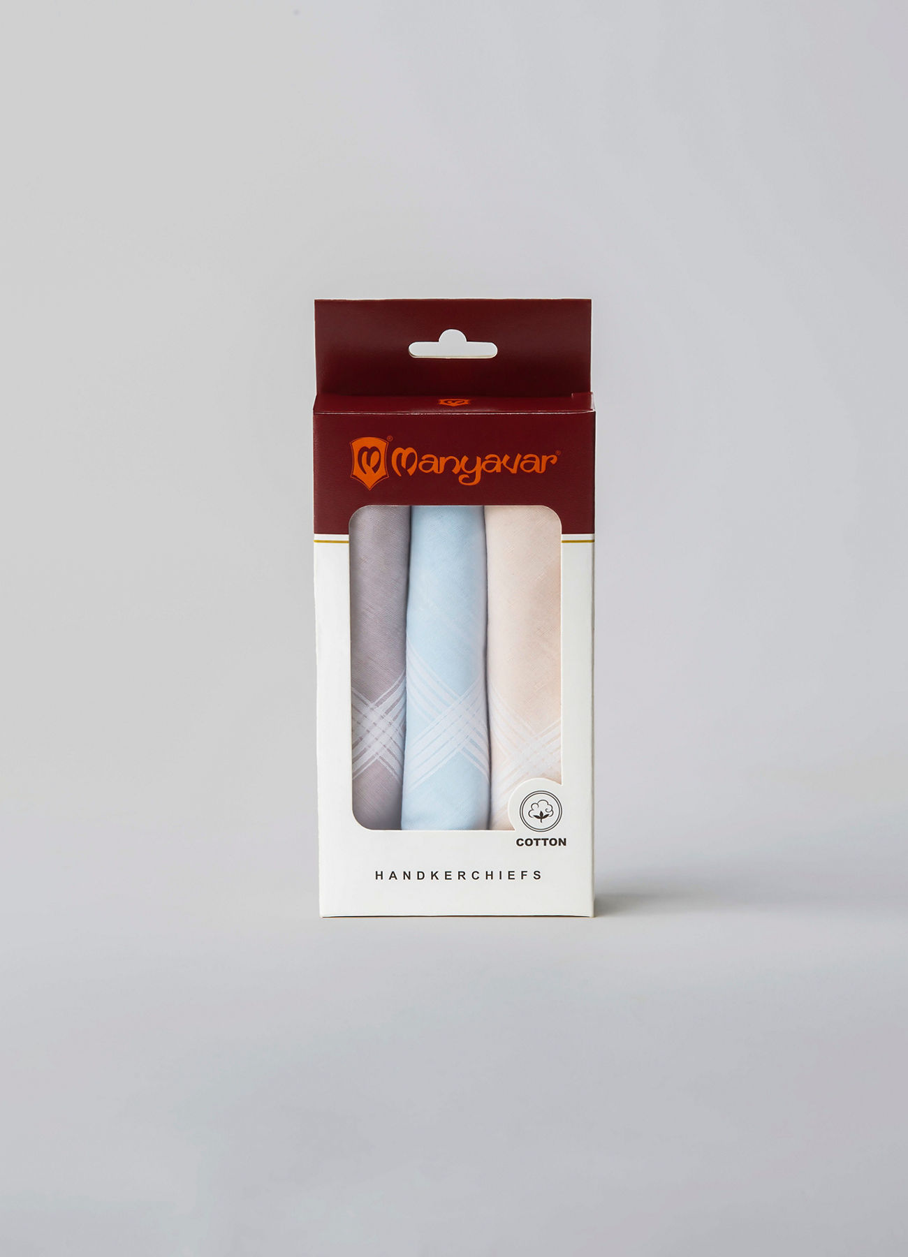Manyavar Men Cotton Multicolor Pack of 3 Handkerchief