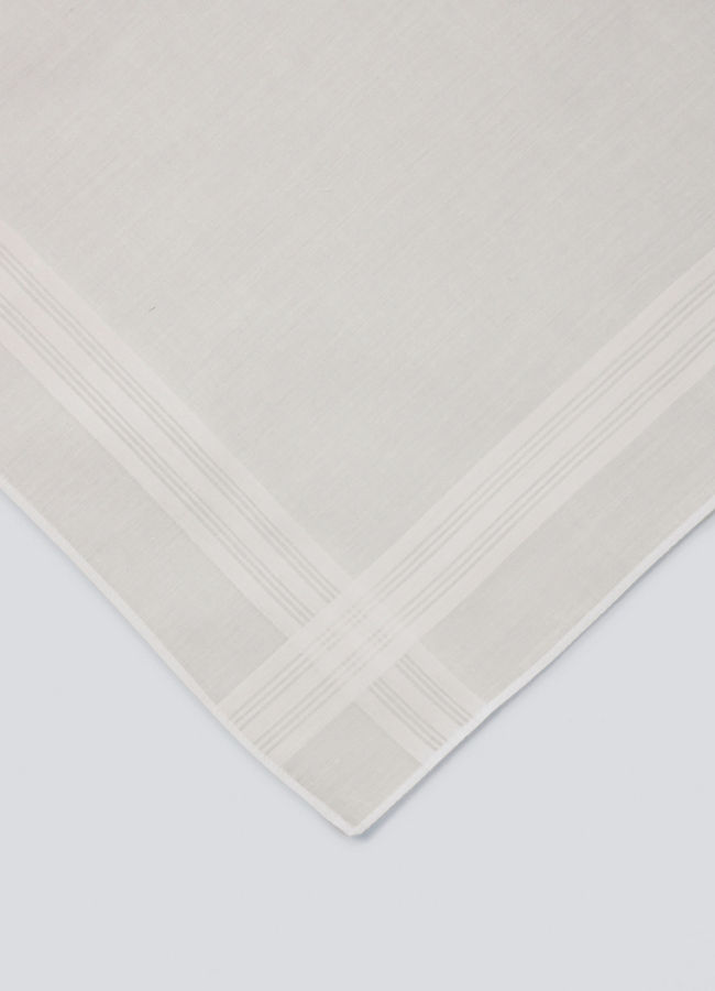 Manyavar Men Cotton White Pack of 3 Handkerchief
