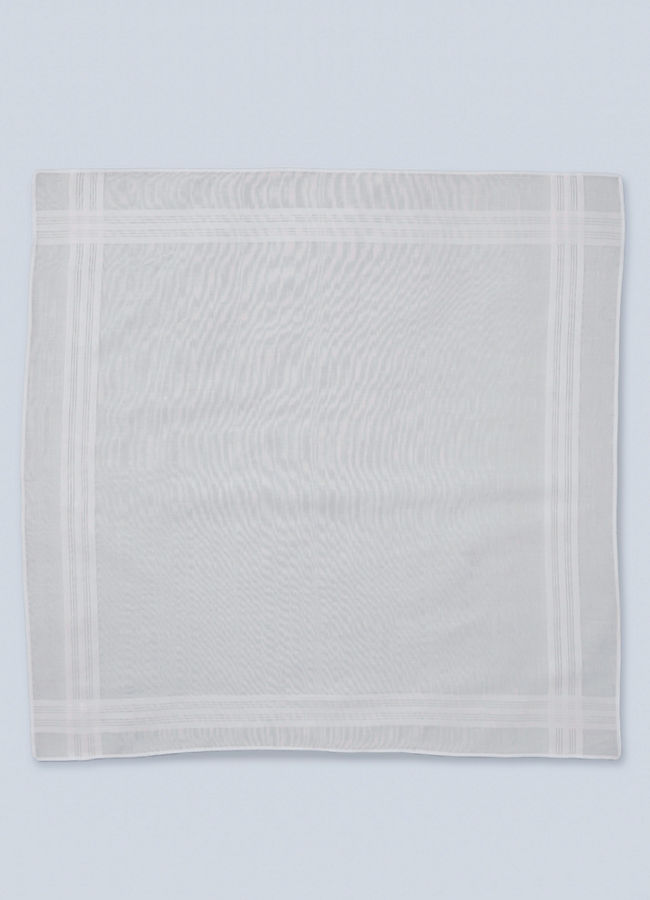 Manyavar Men Cotton White Pack of 3 Handkerchief