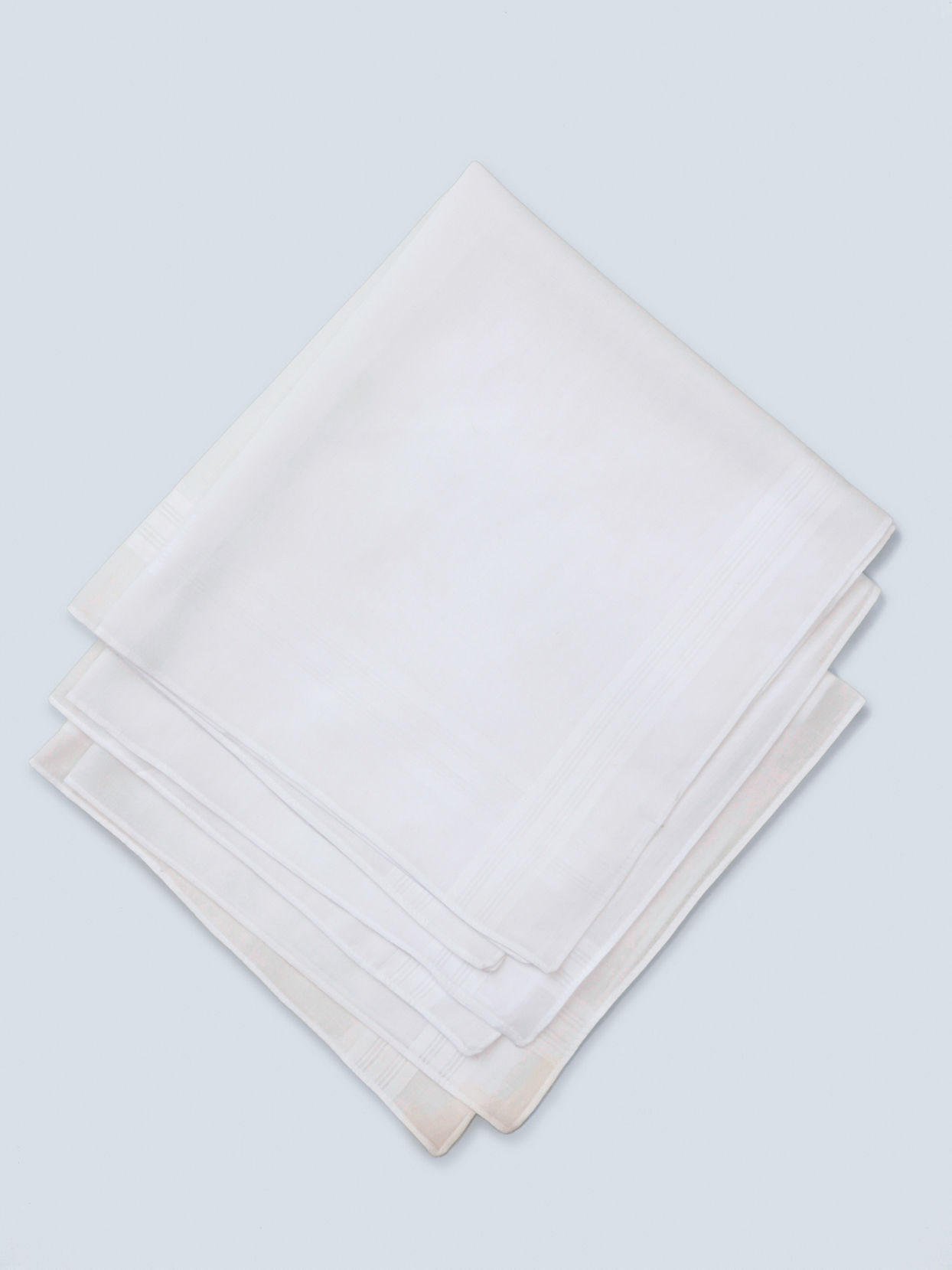 Manyavar Men Cotton White Pack of 3 Handkerchief