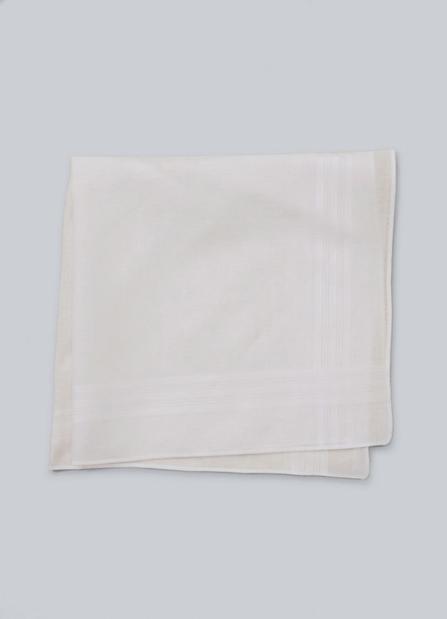Manyavar Men Cotton White Pack of 3 Handkerchief