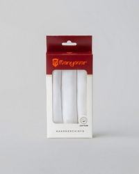 Manyavar Men Cotton White Pack of 3 Handkerchief