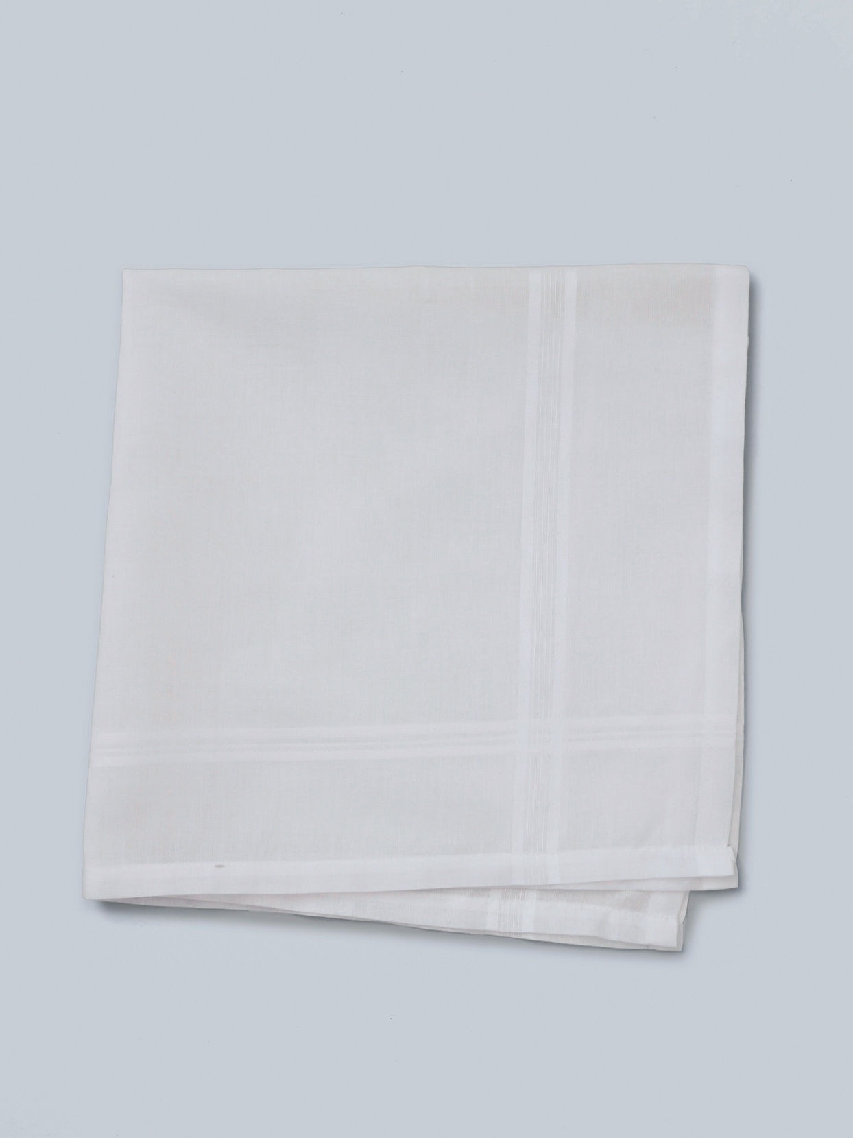 Manyavar Men Elegant White Cotton Pack of 3 Handkerchief