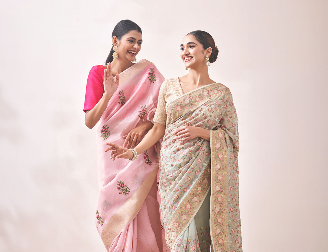 Pink Shade Sarees for Sagan