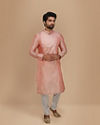 Manyavar Men Modish Light Pink Kurta Set