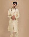 Manyavar Men Biscuit Color Indian Sherwani
