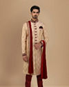 Manyavar Men Brilliant Fawn Sherwani Suit