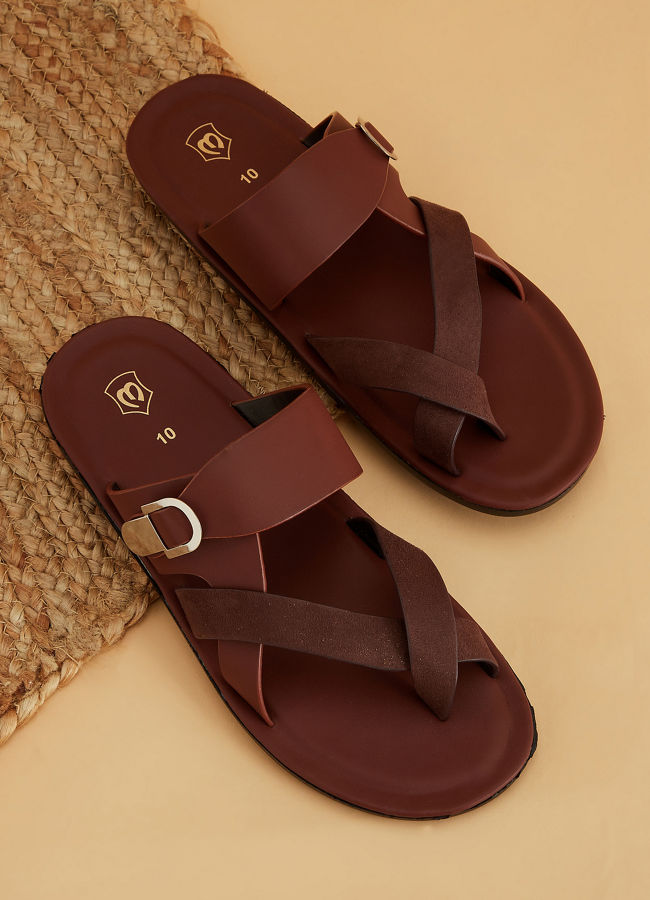 Manyavar Men Dark Brown Men's Sandal