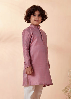 Boys Carnation Pink Kurta Set image number 0