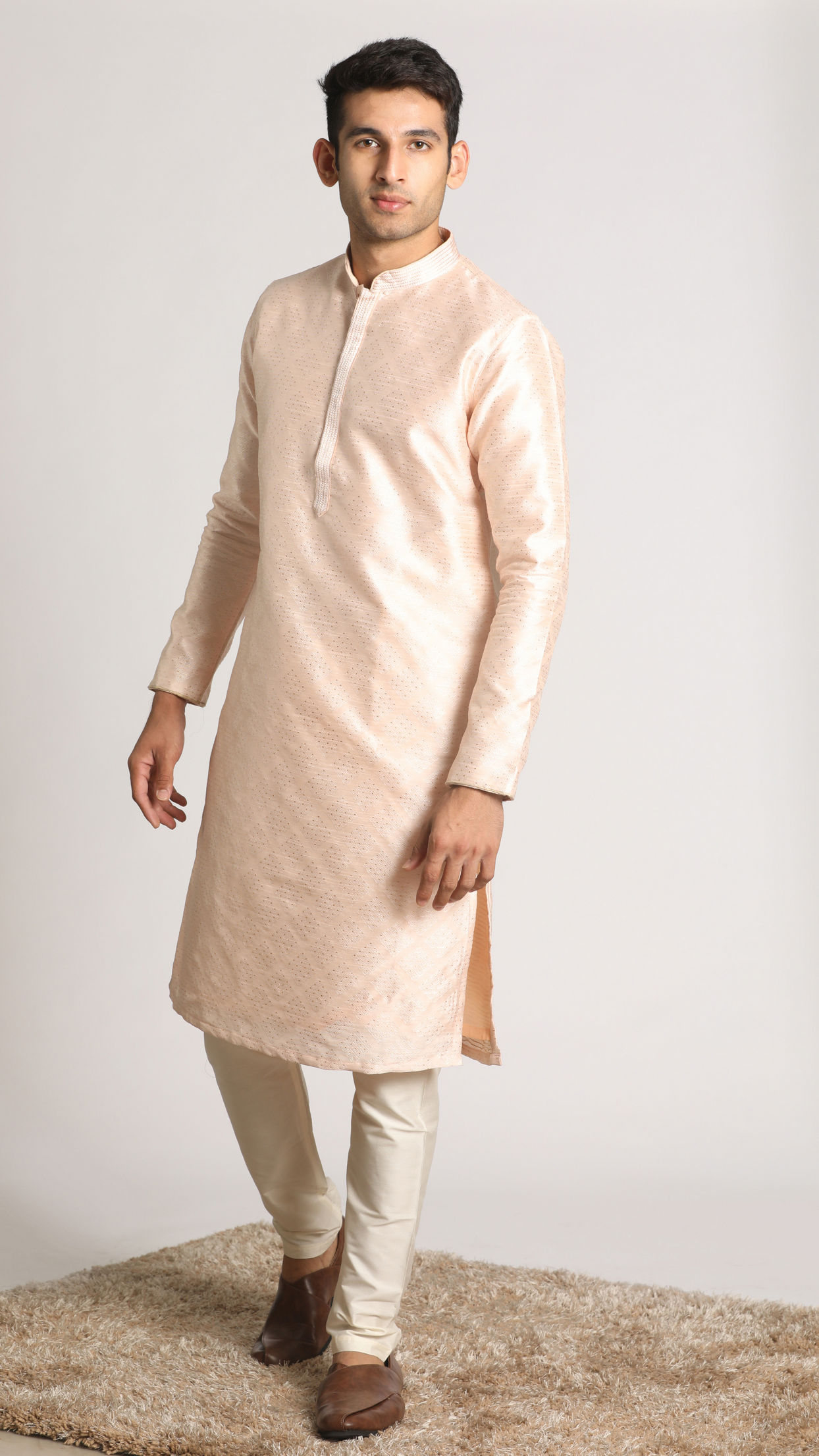 Kurta Pajama for Men Buy Pastel Pink Kurta Pajama Online Manyavar