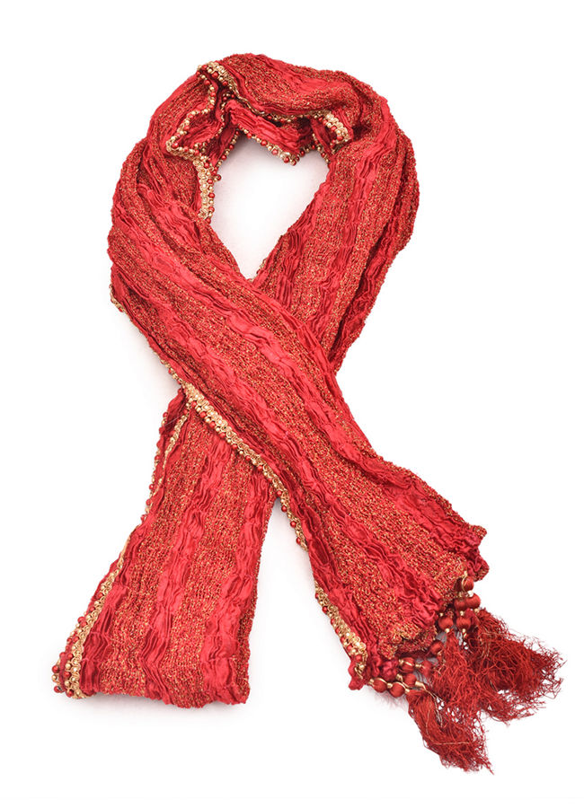 Manyavar Men Elegant Red Dupatta