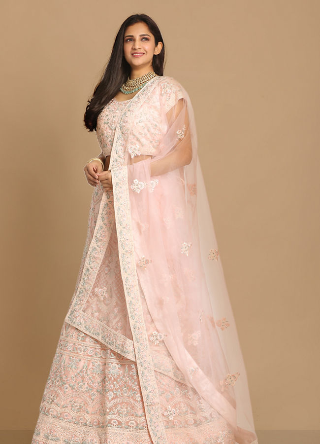 Detailed Pink Lehenga image number 2