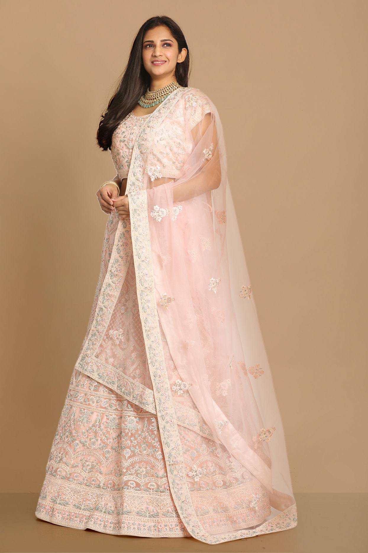 Detailed Pink Lehenga image number 2