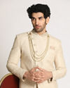Manyavar Men Light Grey Paisley Indo Western