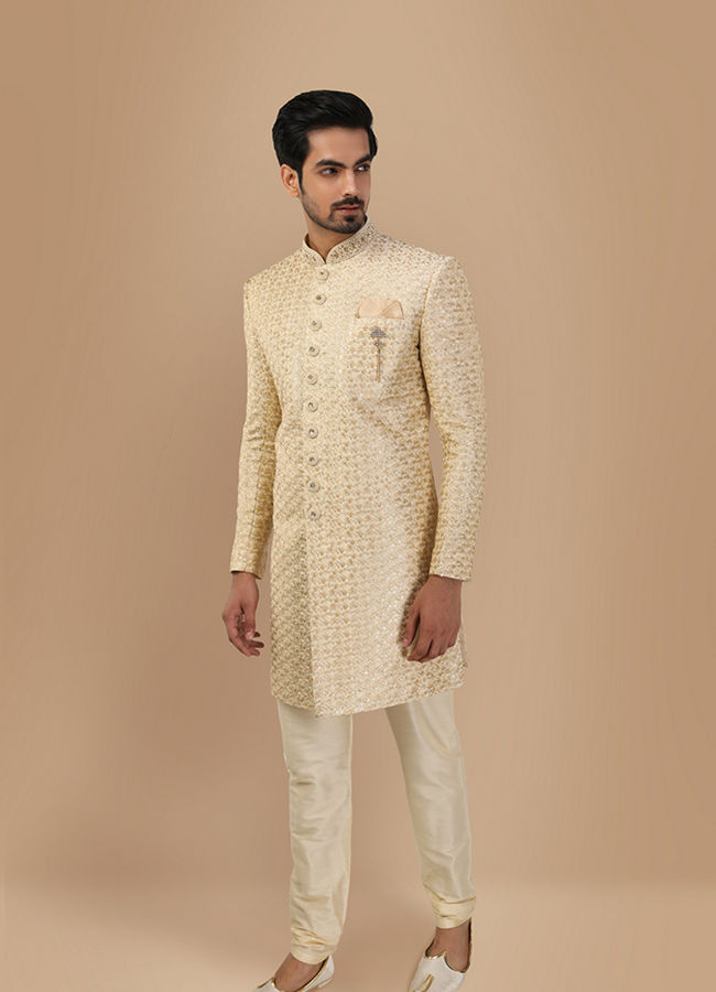 indo western with shawl for men
