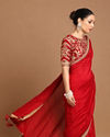 Splendid Dark Red Saree image number 3