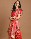 Blissful Rani Red Saree image number 3