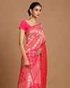 alt message - Mohey Women Enchanting Rani Pink Saree image number 3