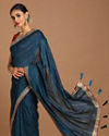 Graceful Blue Saree image number 3