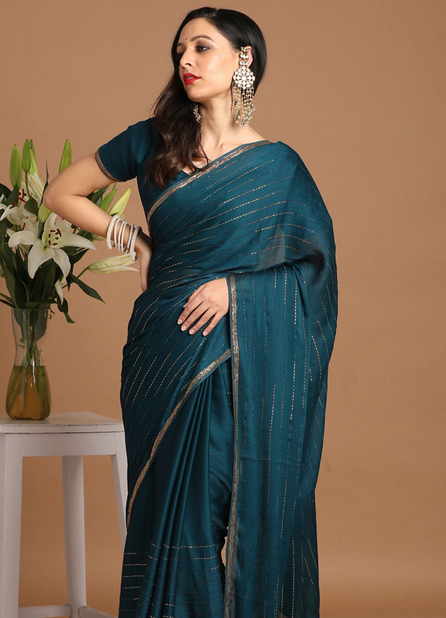 alt message - Mohey Women Ravishing Blue Saree image number 0