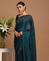 Bold Blue Chiffon Saree image number 3