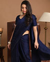 alt message - Mohey Women Blissful Indigo Blue Saree image number 3