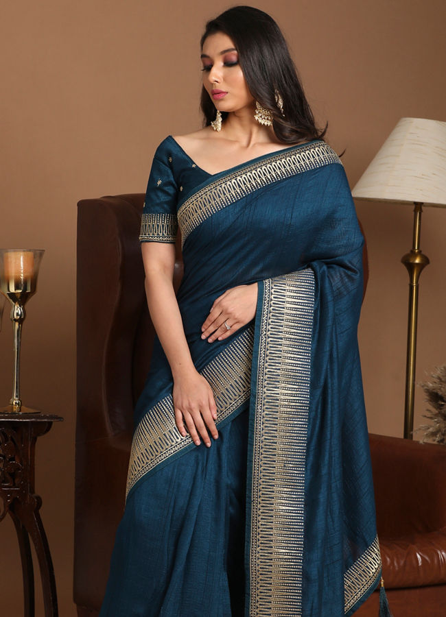 Splendid Blue Saree image number 3