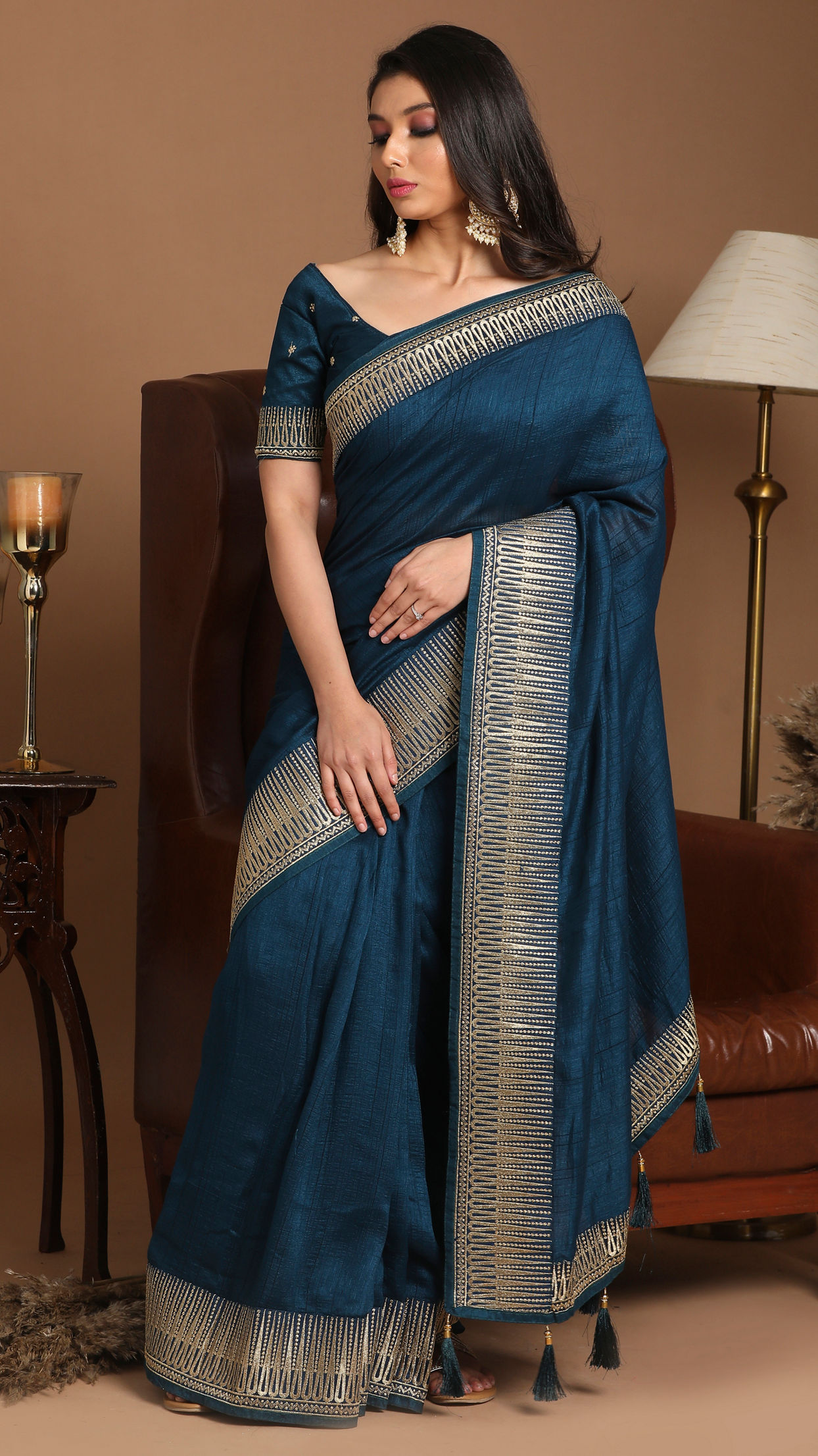 Splendid Blue Saree image number 3