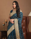 Mohey Women Sensuous Blue Saree image number 3